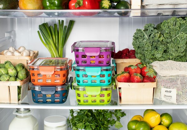 What are the best types of stackable containers for maximizing fridge space and storing meal-prepped foods?
